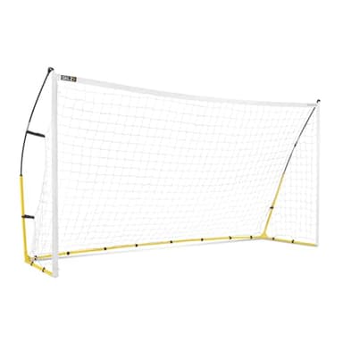 SKLZ Quickster Soccer Goal 12' x 6' - Portable Goal for Backyard & Field - Durable Tension-Tite Frame & Heavy Gauge 2-Ply Net - Adjustable Click-Lock Poles, Metal Stakes - Carrying Case with Handle