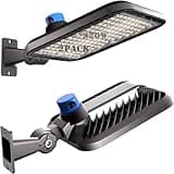 ACOHOOK 320W(350 * 1W LED) LED Parking Lot Lighting (48000Lm Eqv 1200W HID/HPS) 150LM/W Arm Mount Parking Lot Lights Dusk to Dawn Outdoor Waterproof LED Street Light 6KV SPD 7 Yrs Warranty-2Pack