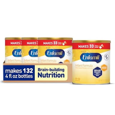 Enfamil Infant Formula, Milk-based Baby Formula with Iron, Omega-3 DHA & Choline, Powder Can, 21.1 Oz (Pack of 4)