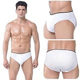 Relaxcare Mens-Disposable-Underwear, 10 Packs Cotton Portable Briefs Panties for Travel/Spa/Emergencies, White Small