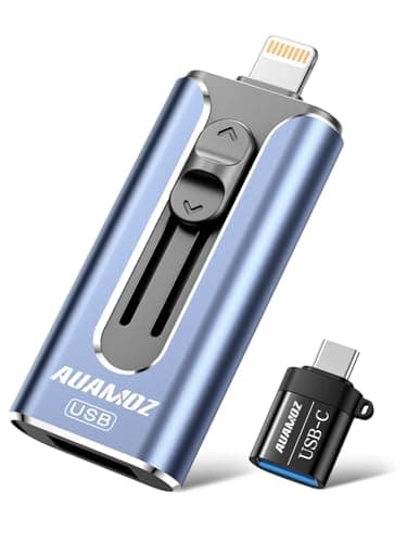 AUAMOZ 512GB Flash Drive Intended for iPhone, Memory Stick Storage Files Photos Videos Backup, Compatible with iPhone iPad Android PC, Plug and Play, No Application Required (Blue)