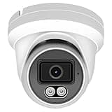 Hikvision/ Uniview Compatible 4MP PoE IP Turret Dome Camera with Microphone/Audio, IP Security Camera Outdoor rated, 98ft IR Night Vision, Waterproof IP66, 108° Wide Angle 2.8mm Lens