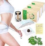 3 Boxes Mugwort Belly Patch,90Pcs Natural Wormwood Essence Pills and 90Pcs Belly Sticker, Moxa Hot Moxibustion Navel Wormwood Sticker (90)