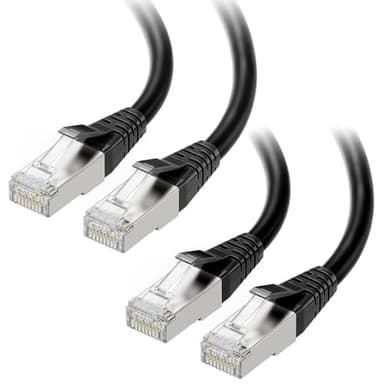 Cable Matters [Cat8 Certified] 2-Pack 40Gbps Shielded Cat 8 Ethernet Cable - 5ft, 2000Mhz Category 8 Ethernet Cord, Cat8 Cable for Gaming, Black