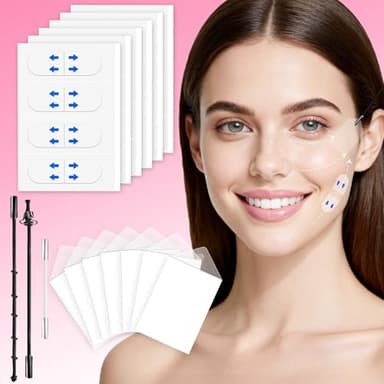 NBF Face Neck Tape Lifting Invisible, Face Lift Tape, 140 PCS Instant Facelift Tape with 9 Strings, Makeup V-Shaped Face Tapes for Lifting Sagging Skin Double Chin Eyes Wrinkles