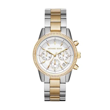 Michael Kors Watch for Women, Bryant Chronograph Two-Tone Stainless Steel Women's Watch
