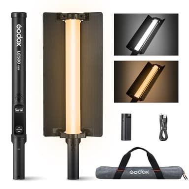 Godox LC500 LC500R Mini Bi-Color LED Light Stick – Compact, Portable, and Creative Lighting for Photo & Video Enthusiasts (LC500 Mini Bi-Color (Black, 18''))