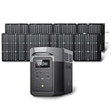 EF ECOFLOW Solar Generator DELTA 2 Max 2048Wh with 2x220W Solar Panel, LFP Battery Portable Power Station, Up to 3400W AC Output, AC + Solar Fast Dual Charging Full Charge in 1 Hr For Camping RV