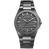 Perry Ellis Solar Powered Mens Watch | Alloy Bracelet | Water-Resistant Analog Wrist Watches for Men | 42mm Case | Relojes para Hombres | Elegant Gift for Man (Gun)