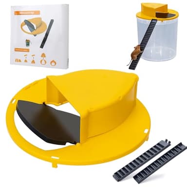 Mouse Trap Bucket- 5 Gallon Bucket Lid Mouse Rat Trap- Automatic Reset Flip and Slide Mouse Trap - Humane Mouse Rat Traps for Indoor Outdoor Use (1PACK)