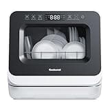 Gudsunal Portable Countertop Dishwasher, 7L Detachable Water Tank, 6 Programs,No Hookup Needed, 192℉ Hi-Temp Hygiene, Hybrid Drying & Preserve Fuction, Mini/Small Dishwasher for RV & Apartment,Black
