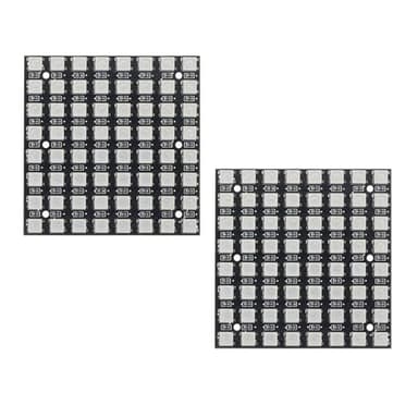 2PCS WS2812B 8x8 LED Matrix WS2812 8x8 64-Bit RGB Full Color 5050 LED Lamp Panel Light with Premium Illumination, Addressable Digital Display Modules for Arduino Pi Projects