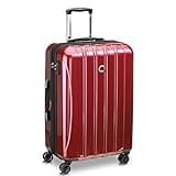 DELSEY PARIS Helium Aero Hardside Expandable Luggage with Spinner Wheels, Brick Red, Checked-Medium 25 Inch
