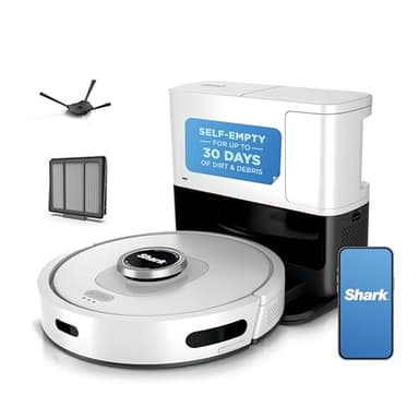 Shark Matrix Clean | Robot Vacuum Cleaner with Powerful Suction for Pet Hair, Rugs, Carpets & Hard Floors | Self-Empty Base | 60-Day Capacity | Voice Control | LiDAR Navigation | White | AV2511AE