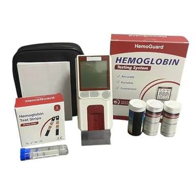 HemoGuard Hemoglobin Test Meter kit with 50pcs strips,50 lancets and 50 capillary tubes