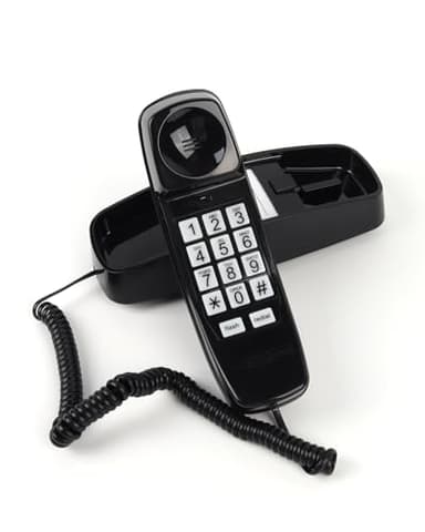 MCHEETA Corded Wall Phone, Landline Phones for Seniors with Large Buttons, Office Desk Phone with Adjustable Loud Volume & Lighted Keypad, Durable Basic Design for Home, Black