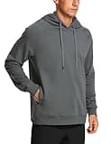 CRZ YOGA Hoodies for Men French Terry Hooded Sweatshirts Workout Athletic Casual Pullover Tops with Pocket Anthracite Medium