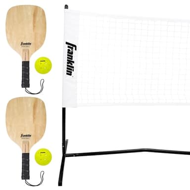 Franklin Sports Half Court Size Pickleball Net by Franklin Pickleball - Includes 10ft Net, (2) Paddles, and (2) X-40 USA Pickleball Approved Pickleballs
