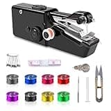 Handheld Sewing Machine, Portable and Easy-to-Use Mini Sewing Machine, Battery and USB Operated, Ideal for Beginners and Home Use - Black