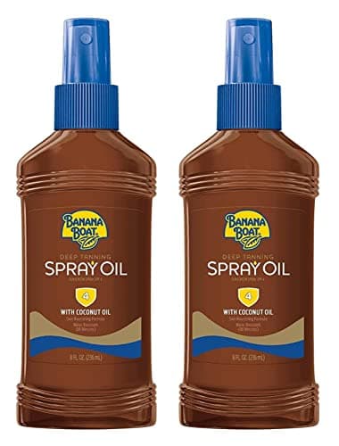 Banana Boat Deep Tanning SPF#4 Spray Oil With Coconut Oil 8 Ounce (236ml) (Pack of 2)