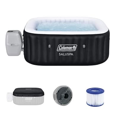Coleman Hawaii 4 to 6 Person Inflatable Hot Tub, Square Energy-Efficient Portable Outdoor Spa with 140 AirJets, 71" x 28"