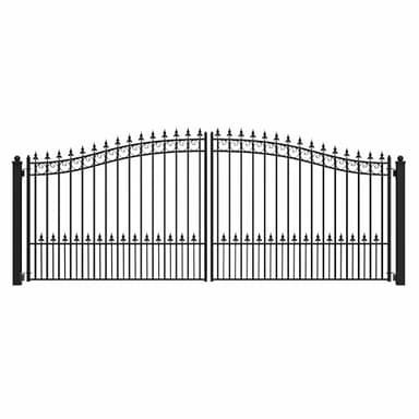 ALEKO 16x6 Prague Dual Swing Driveway Gate, Anti-Rust Galvanized Steel, Outdoor Fence Security Barrier - DG16PRAD