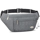 Entchin Fanny Pack for Women Men,Crossbody Belt Bag with 4-Zipper Pockets,Adjustable Waist Bag Pack,One of the Most Popular Travel Essential Gifts for Walking,Traveling,Cycling and Shopping (Gray)