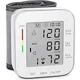 MMIZOO Wrist Blood Pressure Monitor Large LCD Display BP Machine Adjustable Cuff 5.31-7.68 inch Automatic 99x2 Sets Memory with Carrying Case for Home Use (W1681)