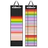 TECKWRAP Vinyl Roll Holder, Vinyl Roll Storage Organizer Black Double-Sided Wall-Mount with 44 Compartments Craft Vinyl Storage Organizer