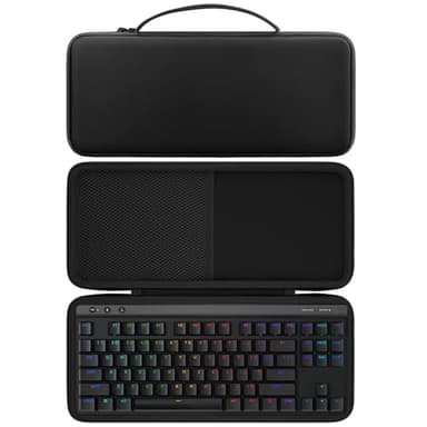 co2CREA Hard Travel Case Replacement for Logitech G515 / G915 TKL Tenkeyless Lightspeed Wireless RGB Mechanical Gaming Keyboard (for TKL, Black Case)
