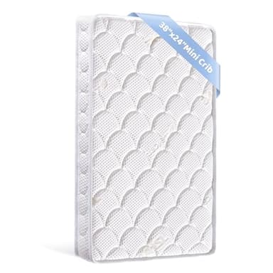 Tiankehan Mini Crib Mattress - 38x24x4 Inch- Dual Sided with Firm Support and Comfort Foam- Breathable, Quiet and Odorless, Fits Most Mini Cribs (Does Not Fit Playard or Standard Crib)