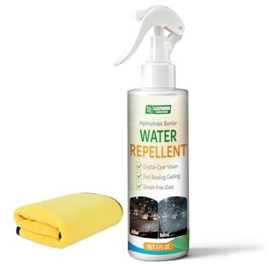 LUXFINISH Glass Water Repellent Spray | Hydrophobic Rain Repellent for Car Windshield, Shower Doors, Windows & Mirrors | Safe Exterior Use Prevents Water Spots with Long Lasting Beading-150ml/5oz
