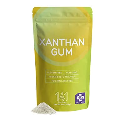 MD. Life Xanthan Gum for Baking Keto - 8oz – 100% Natural Xanthan Gum Powder - Keto Friendly & Gluten Free – Carb Free Xanthan Gum for Baking, Food Thickener & Ice Cream Stabilizer