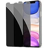 [2 Pack] Privacy Screen Protector for iPhone 11/XR, YMHML Tempered Glass Anti-Spy Bubble Free Case Friendly Easy Installation Film for iPhone 11/XR 6.1 Inch