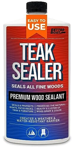 Better Boat Teak Sealer and Oil for Wood, Includes Cleaner and Brightener, for Outdoor Furniture, Boats, Indoor Furniture, and Shower Stools, Restores and Seals with a Finished Look