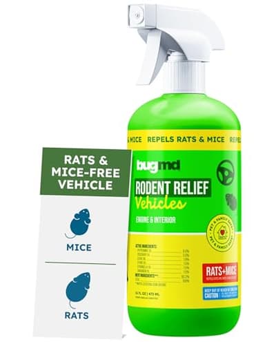 BugMD Rodent Repellent for Car Engines | Natural Peppermint Oil Spray to Repel Rats, Mice & Squirrels from Cars, RVs & Trucks