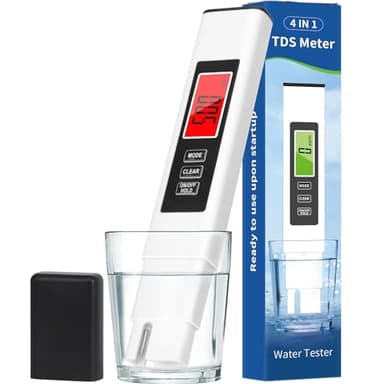 New 4 in 1 TDS Meter, TDS Meter Digital Water Tester, Accurate and Reliable, Water Tester,TDS EC and Temperature (° C/° F) Meter, 0-9990ppm,Used for Drinking Water and RO/DI Systems