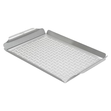 LITTLE GRIDDLE - Large Pro Grill Pan, High sidewalls with built-in handles, Stainless Steel Material, Big Food Capacity and Vented Design - Durable and Easy to Clean