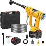 2025 Upgrade Cordless Pressure Washer, 900PSI Battery Powered Pressure Washer with 6-in-1 Nozzle, 10 Speed Adjustment, Remaining Battery Display, Portable Power Washer for Car/Garden/Floor/Yards.
