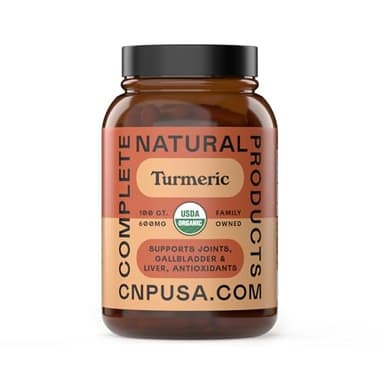 Organic Turmeric Capsules - Raw & Pure Curcumin Root Powder Supplement, 100 Capsules 600mg, Gallbladder, Liver, and Support