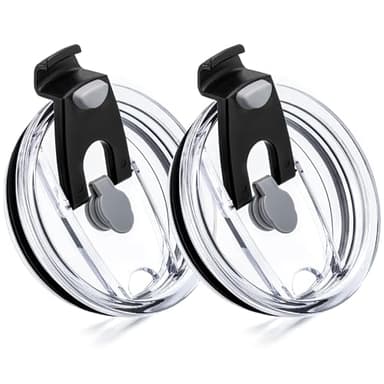 Prurex 20oz Tumbler Lids,Replacement Lid for 20 oz Yeti Tumbler,SUNWILL and More,2 Pack Spill-proof Lids,Covers for 20 Ounce Tumbler,Cup (Black 2pack)