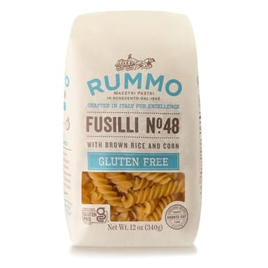 Rummo Gluten Free Fusilli N.48 - Gluten Free Fusilli Pasta Noodles, Made with Brown Rice & Corn, Pasta from Italy - 12 Ounce (Pack of 1)