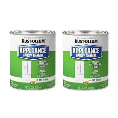Rust-Oleum 241168 Specialty Appliance Epoxy Paint, Quart, Gloss White, 2 Pack