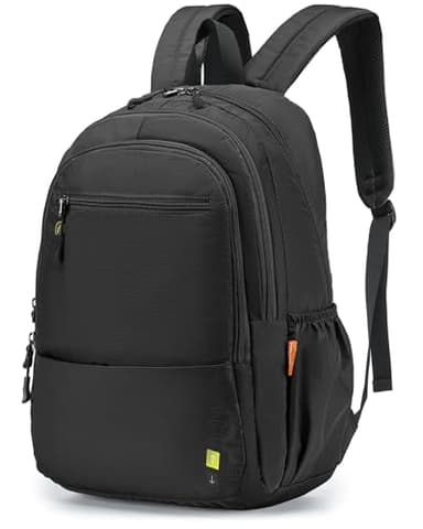 Nixjoro Personal Item Bag 17x10x9 Travel Backpack Carry On Flight Approved Ryanair 40x20x25cm Lightweight Waterproof Causal Bookbag for College, Travel (Black)