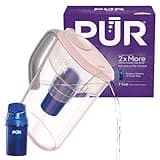 PUR 7-Cup Water Filter Pitcher with 1 Genuine PUR Filter, 2-in-1 Powerful, Faster Filtration, Lasts 2 Months or 40 Gallons, Dishwasher Safe, Blush (PPT700PA)