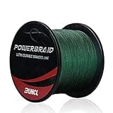 RUNCL PowerBraid Braided Fishing Line, Ultra Durable Braided Line 4 Strands - Seamless Weaving Tech, Enhanced Coating Tech, Zero Stretch, High Sensitivity (Moss Green, 1000Yds, 30LB(13.6kgs))