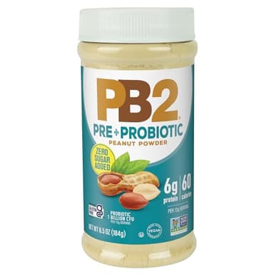 PB2 Peanut Butter Powder - No Sugar Added, Supplemented with Prebiotics + Probiotics, Gluten Free, Non-GMO [6.5 oz]