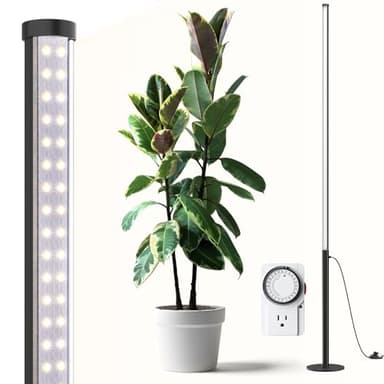 Barrina T10 Pro Standing Grow Light with Timer, 42W, 5000K, Full Spectrum Vertical Tall Grow Lights for Indoor Plants, Wide Coverage, 4FT to 5.6FT Height with Foot Switch, for Flower and Tall Plants