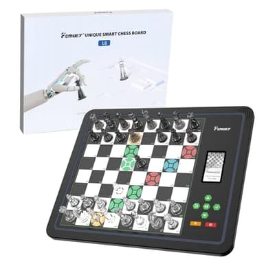 Electronic Chess Set, Computer Chess Game, Smart Chess Board, Chess Set Board Game, Electronic Chess Game, LEDs, Built-in Battery, Great Partner for Play and Practice (Black)