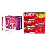 Colgate Optic White ComfortFit Teeth Whitening Kit & Optic White Advanced Teeth Whitening Toothpaste, 2% Hydrogen Peroxide, 3.2 Oz, 3 Pack